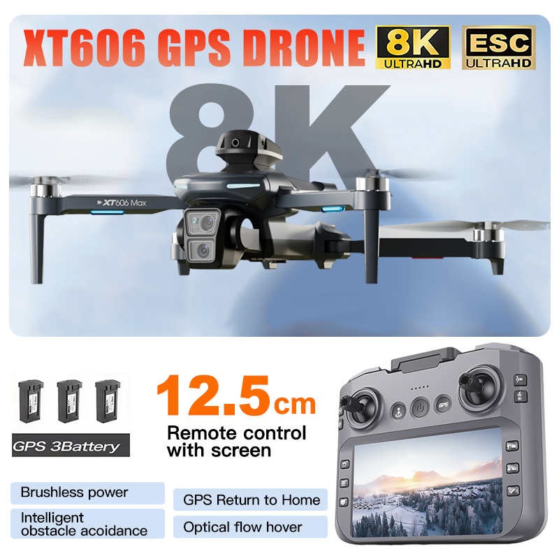XT606 MAX 3 battery Drone 4k 8 - огляд і ціна Drone Kit Long Range