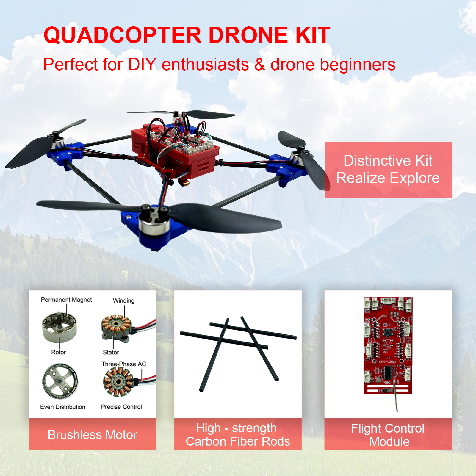 Drone Quadcopter DIY Kit Uniqu - огляд і ціна Drone Kit Build Yourself